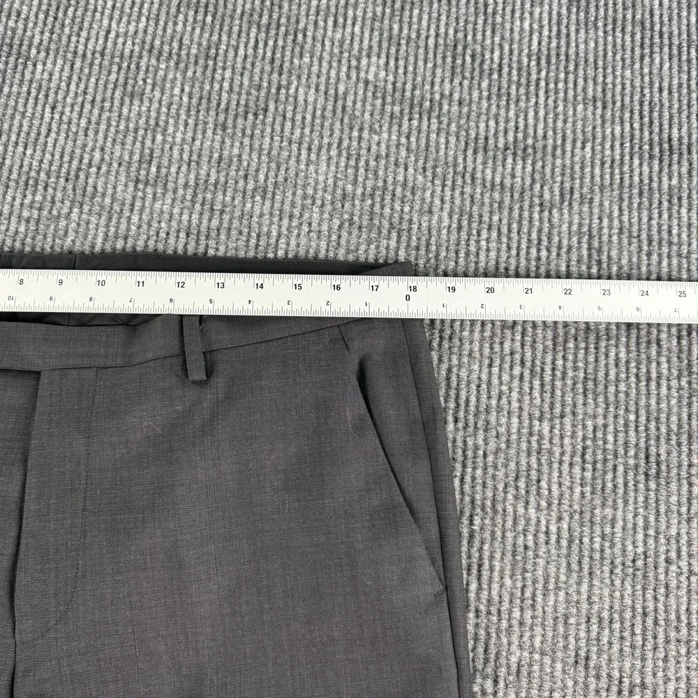 Vintage Hugo Boss Suit 42L Gray Birdseye Wool USA Union Made 38x32 Designer